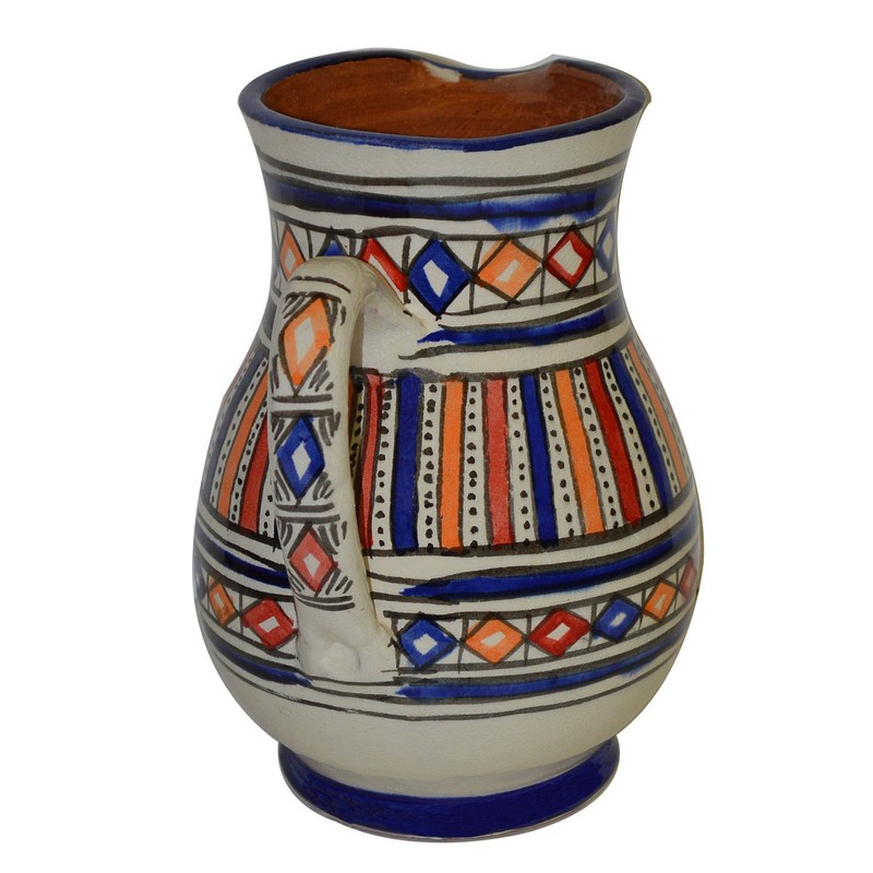 Moroccan Pitchers Sangria Handmade Ceramic Carafe Beverage Dispenser Jar Cooler