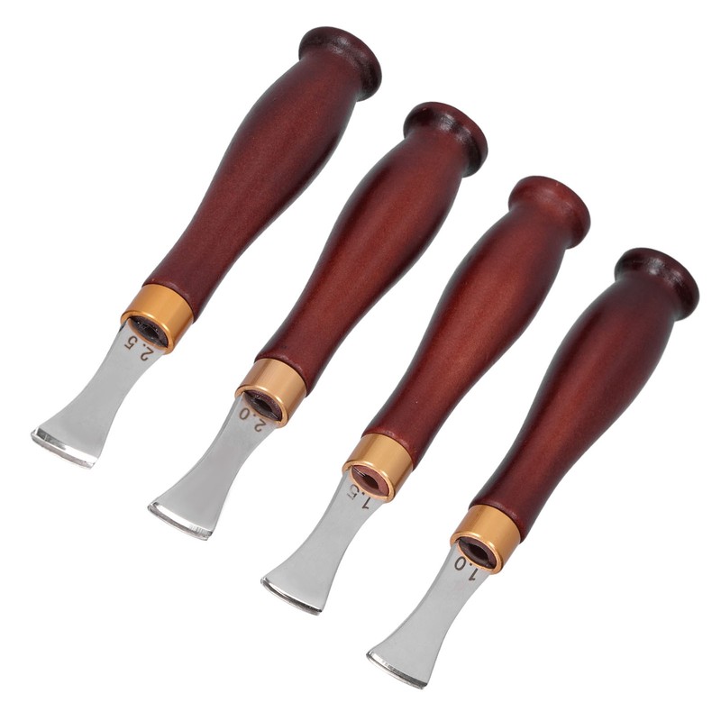 4pcs Leather Edgers Sharp Professional Trimming Working Kit with Wooden