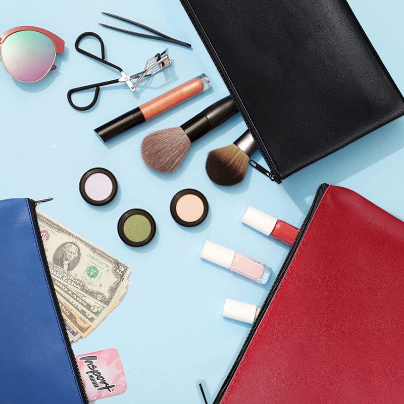 WanderGo Pack of 4 Wallet Bank Bags, Dark blue, black,