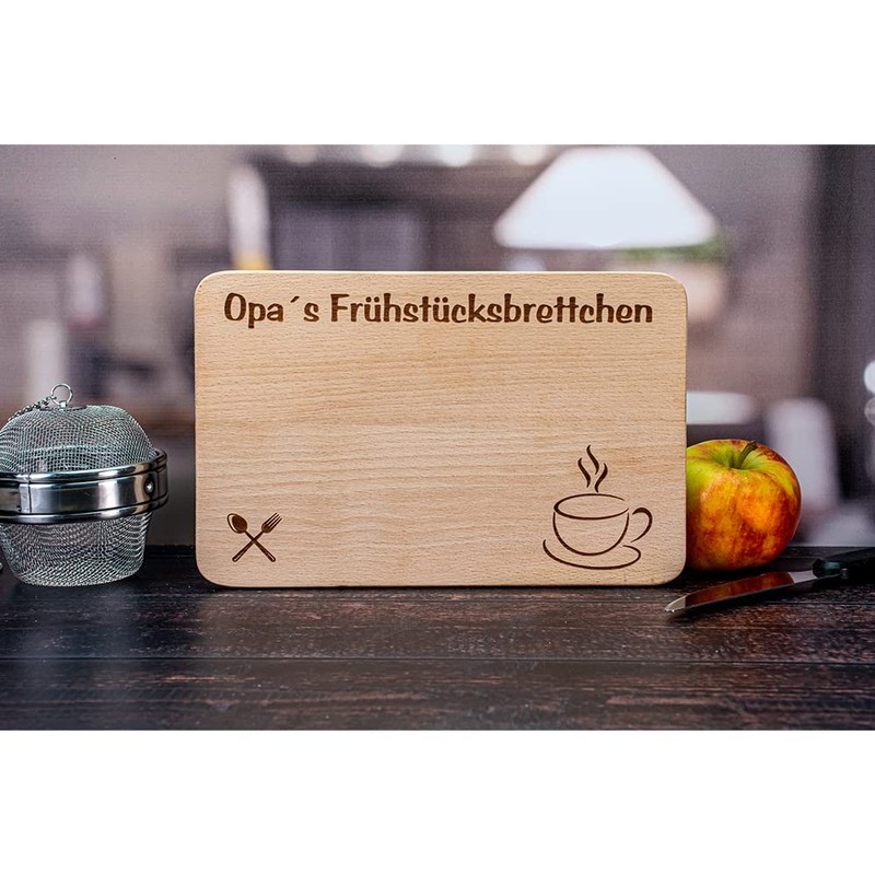 Wooden Breakfast Board with Engraving for Grandpa as a Gift