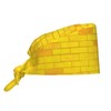 YANGZHI Brick Road Gold Yellow Unisex Adjustable Surgical Sweatband - Elastic Bandage Cap - Scrub Caps for Nurse Working Cap