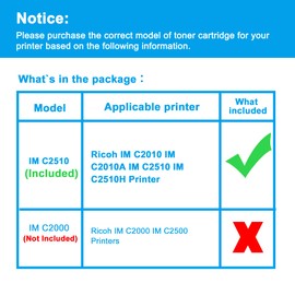 LCL Compatible Toner Cartridge Replacement for Ricoh 842554 IM C2010 IM C2510 IM C2010 IM C2010A IM C2510 IM C2510H Printer (1-Pack Black)