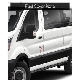 Fuel Door Cover Replacement Fit for Ford Transit 150 250 350 350HD 2015-2020, Gas Tank Fuel Filler Door Cover Replace 926-382 CK4Z-61405A26-B, White Fuel Door Lid