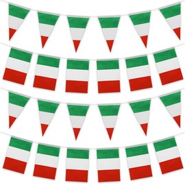 Italy Flag, Rectangular and Triangular Flags Bunting for Hanging, 60 Pieces 65 Feet Italy Flags String for Indoor and Outdoor Use Banner for National Holiday Party Decoration