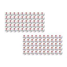 100 Made in Canada Red Maple Leaf 1.65cm (.65") Decals Proudly Buy Canadian Travel Store Shelves Display Business Retailer Price Tag Add On Vinyl Stickers (100 Decal Set)