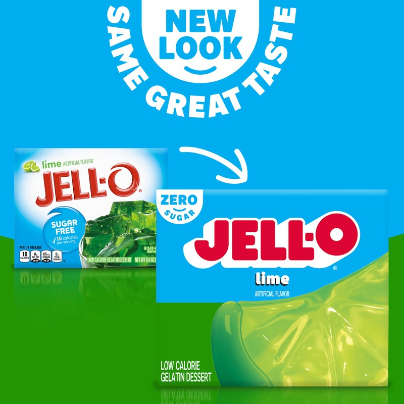 Jell-O Lime Artificially Flavored Zero Sugar Low Calorie Gelatin Dessert