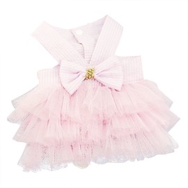Clopon Pet Cute Halter Tutu Dresses Harness Large Dog Costume Puppy Clothes for Small Dogs Girl Pink