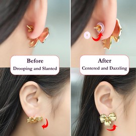 Melimarry Silicone Earring Backs Stopper Rings for Piercings, Clear Support Discs Stabilizer Pads, Non Pull Piercing Discs Rings, 3-7mm Earlobe Support Patches (4mm Ring)