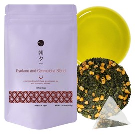 Asayu Japan Gyokuro Genmaicha Tea Bags, 15 x 2.5g, Japanese Tea