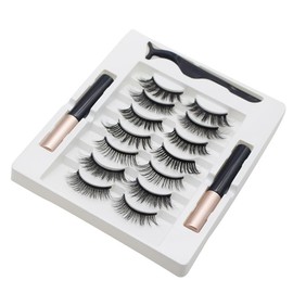 Magnet Wimpern mit Eyeliner, Künstliche Wasserfest, 3D Magnetwimpernset, Natürliche Wimpern Set, Magnetic False Lashes with 2 Liquid Eyeliners