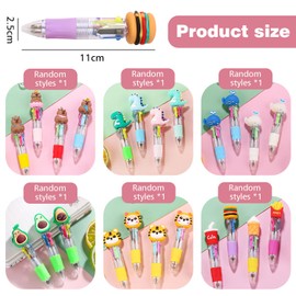 arrderly 6 Pack Multicoloured Pens, 4 Colours Mini Pen Set for Kids, 4-in-1 Mini Retractable Fun Pens for Kids Party Bags Office School Supplies Kids Class