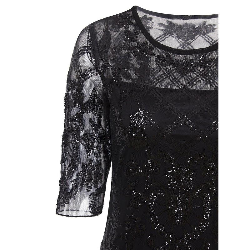 Vijiv Vintage 1920s Long Wedding Prom Dresses 2/3 Sleeve Sequin