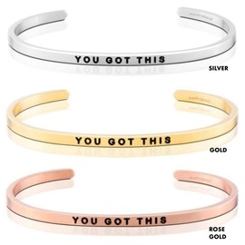 MantraBand Bracelets - Inspirational Engraved Adjustable Mantra Band Cuff Bracelet - Gold color - Gifts for Women