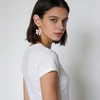 Cute Wooden Gnome Baseball Earring for Women|Asymmetric Dwarf Baseball Earrings|The