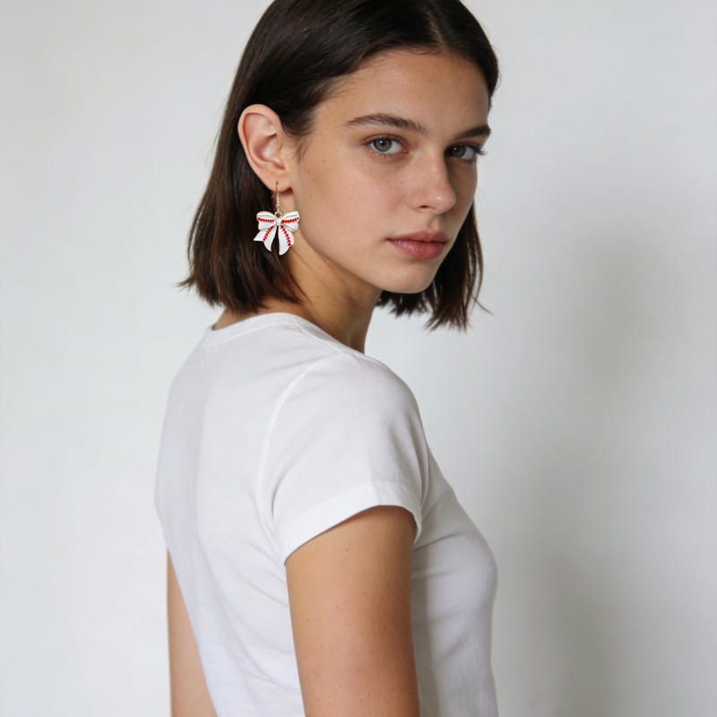 Cute Wooden Gnome Baseball Earring for Women|Asymmetric Dwarf Baseball Earrings|The