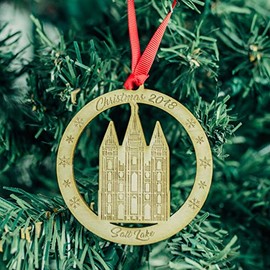LDS Salt Lake City Temple Ornament - Wood
