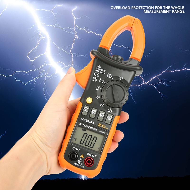 PEAKMETER PM2008A Handheld Digital LCD Clamp Meter AC/DC Voltage Diagnostic