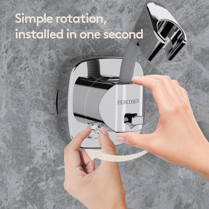 FERCOSEN 360° Rotatable Shower Head Holder with Suction Cup, 10