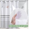 KONZENT Grey and White Boho Shower Curtain Grey Striped Hotel