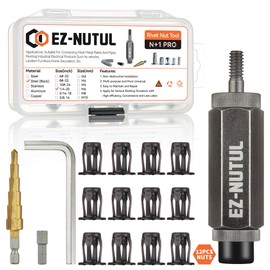 Jack nut Installation Tool Set Hand Thread Insert Jacknuts Assortment Kit for Thin Metal Plastic Polywood Pressboard Hardboard (1/4-20 (Jack Nut Tool-12pcs, Black))