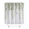 FLCSIed Eucalyptus Leaves Birds Shower Curtain for Bathroom Green Spring