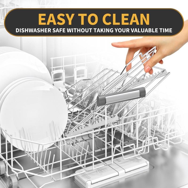 Adjustable Chicken Roasting Rack, Stainless Steel Foldable Roasting Rack, V-Shaped