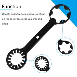 Mejiao Small Black Diesel Fuel Filter Wrench for Davco, Double Ended Wrench Tool, Removes Vent Cap Mounted Fuel Filter Canisters