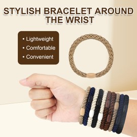 Pack of 10 Hair Scrunchies Bracelet Braided Hair Scrunchie Bracelet Braided Hair Bobbles for Girls Elastic Hair Bands Ponytail Holders for Thick and Curly Hair