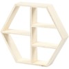 Creativ Modular Wall Mounted Wooden Hexagonal Tiered Shelf, 5 Shelves,