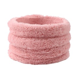 Winter Girls Scarf Polar Fleece Children Neck Warmer Knitted Kids Toddler Round Scarves (Hot Pink)