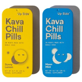 Up Side Kava Chill Pills, Kava Kava Candy Variety Flavor, Natural Supplement for Calm & Stress Support, 2 Pack 20 Mints