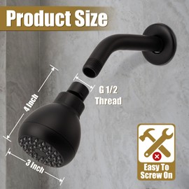 AISOSO High Pressure Shower Heads, Showerheads 3 Inches with 360 Rotation and Silicone Nozzles for Strong Spray Relaxing and Comfortable Shower, Matte Black