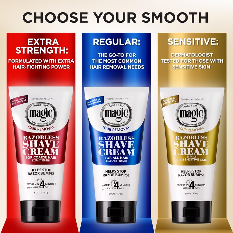 SoftSheen-Carson Magic Razorless Shaving Cream, Depilatory Hair Removal Cream, Works