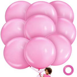 KAWKALSH Pink Balloons 9pcs 36 Inch Extra Large Big Jumbo Giant Matte Pink Balloons for Baby Shower Valentine's Day Princess Bridal Shower Bachelorette Birthday Party Decorations