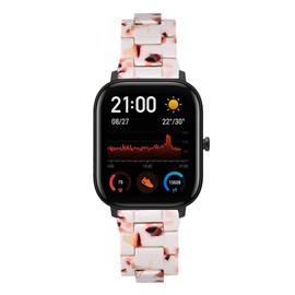 FitTurn Resin Bracelet Compatible with Hero Band III,FITVII,Donerton, Misfit Vapor,Popglory,CanMixs P22, AGPTEK LW31 Band for Women Replacement Bracelet Strap Metal Stainless Steel Buckle (Nougat)