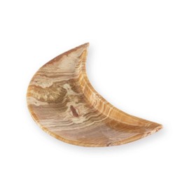 NKlaus Moroccan Aragonite Moon Bowl 13 cm - Hand Carved Aragonite Moon Bowl from Morocco, Ideal for Meditation, Healing Stones and Spiritual Decoration, Harmonising Energy Work 16424