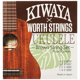 Worth x KIWAYA K-BM Fluorocarbon String Set (Fits All Sizes, Ukulele Strings, Brown)