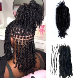 Human Hair Springy Twist Hair Extensions Afro Kinky Bulk Hair 100% Human Hair Twist Crochet Braiding Hair Springy Afro Twist Hair Extensions Natural Color For Black Women 16 Inch 100g