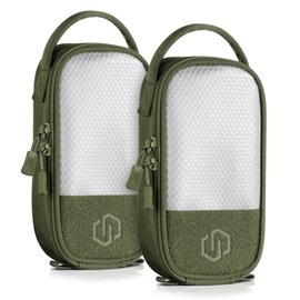 Savior Equipment Core Tactical Mesh Zipper Pouch, 4" x 8" Modular EDC Tool Organizer, 2-Pack, Green