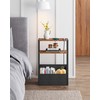 TUTOTAK Narrow Side Table with Charging Station, Slim End Table