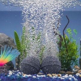 Pawfly Air Stone - Difusor de oxígeno de 2 pulgadas, bola de piedra de aire para acuario, difusor de oxígeno para bomba, cubetas de tanque de peces, estanque pequeño y sistema DWC, paquete de 2