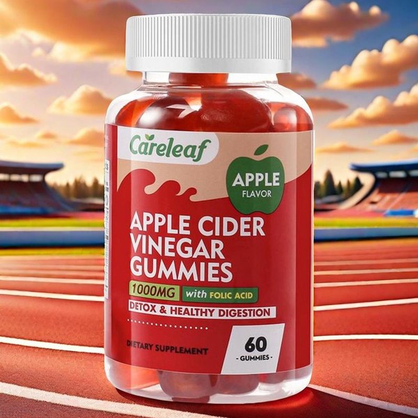 Careleaf Apple Cider Vinegar Gummies with Beetroot, Pomegranate, Vitamins B12
