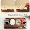 Yushen Upgrade Wooden Tilting Calligraphy Pen Holder with Empty Glass