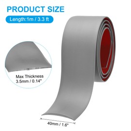 PATIKIL Self Adhesive Floor Transition Strip 1.6 in x 3.3 Ft, Vinyl Laminate Floor Flat Divider for Joining Floor Gaps Doorways Carpet Cover Floor Tiles Grey
