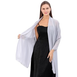 FAIRYGATE Schals & Tücher für Damen Damen Seide Satin Stola Festlich Shawl für Brautkleider Abendkleider Sommer Elegante Party Weicher Schal A0408