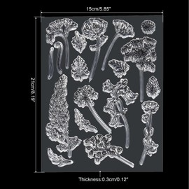 PATIKIL Transparent Silicone Stamps, 1 Pcs T1885 Flowers Clear Stamps for Card Making Decoration DIY Scrapbooking Embossing Album Decor Craft, Clear