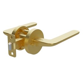Avalon 0740 'Modena' - Modern Door Handle Lever Set in Satin Brass Finish (Privacy/Passage)