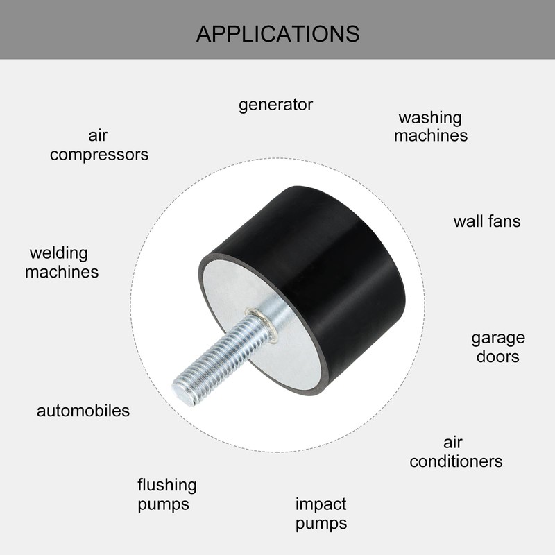 QUARKZMAN M12 Thread Rubber Mounts Vibration Insulators Cylindrical Shock Absorber