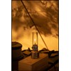 Campingmoon T-1D15 Camping Gas Lantern with Empty Tank Wooden Lantern