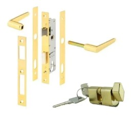 Papaiz MZ35 Mortise Lock Storm Door Lock Polished Brass Fits Papaiz 322 323
